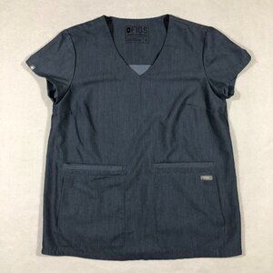 FIGS Top Womens XS Cusco 4-Pocket Top Gray W19SW1002 Technical